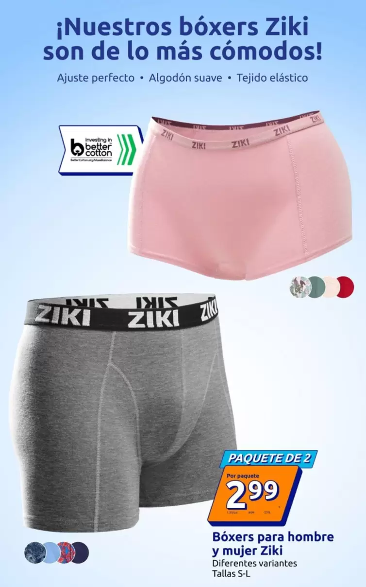 Oferta de Ziki - Boxers Para Hombre Y Mujer  por 2,99€ en Action