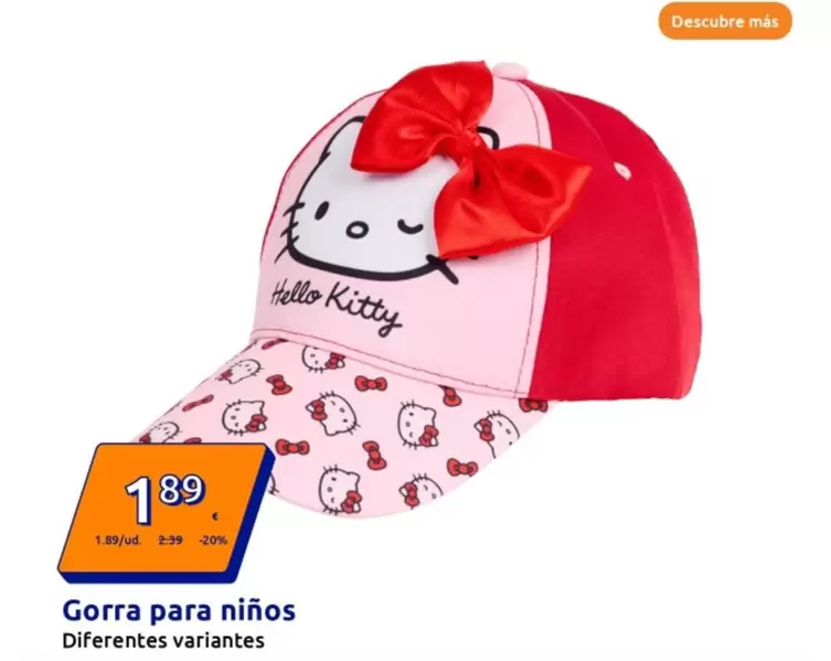 Oferta de Gorra Para Niños por 1,89€ en Action