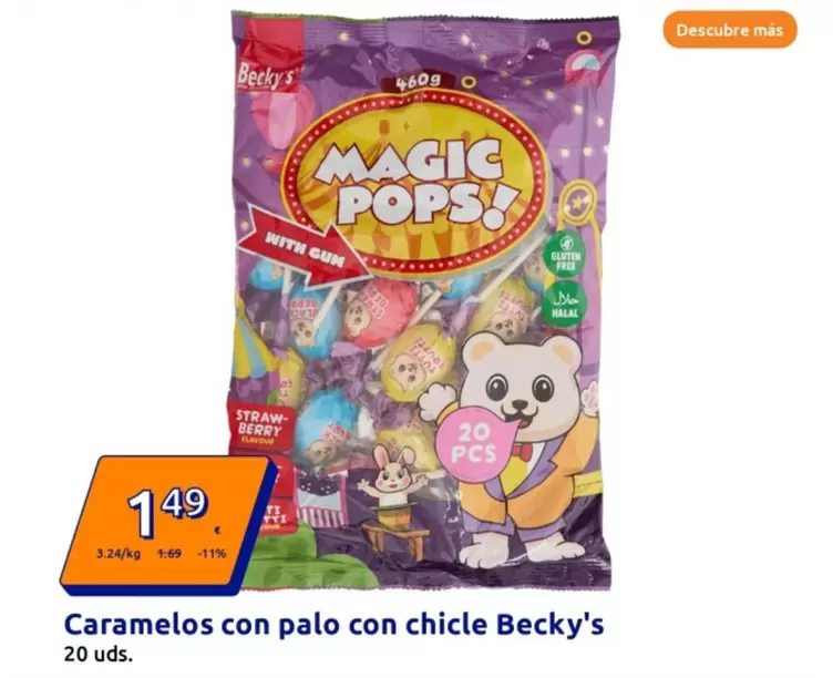 Oferta de Becky'S - Caramelos Con Palo Con Chicle por 1,49€ en Action