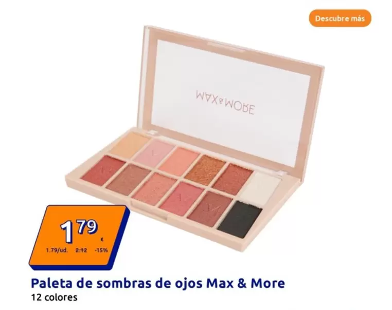Oferta de Paleta De Sombras De Ojos Max & More por 1,79€ en Action