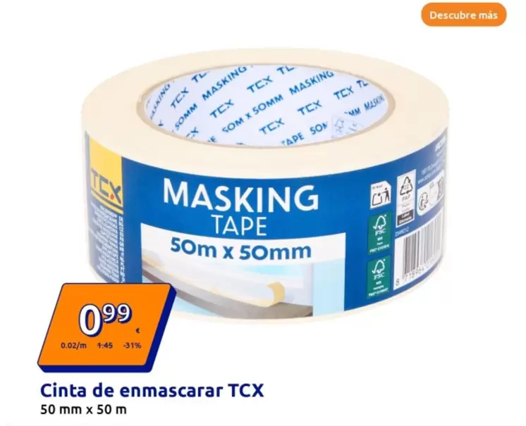 Oferta de Cinta De Enmascarar Tcx por 0,99€ en Action