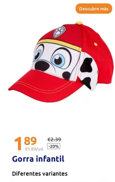 Oferta de Gorra Infantil por 1,89€ en Action