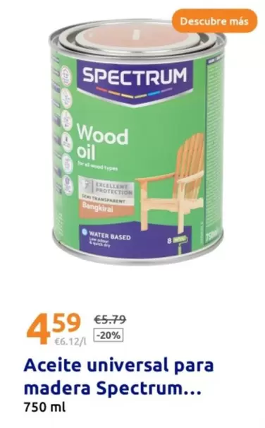 Oferta de Aceite Universal Para Madera Spectrum por 4,59€ en Action