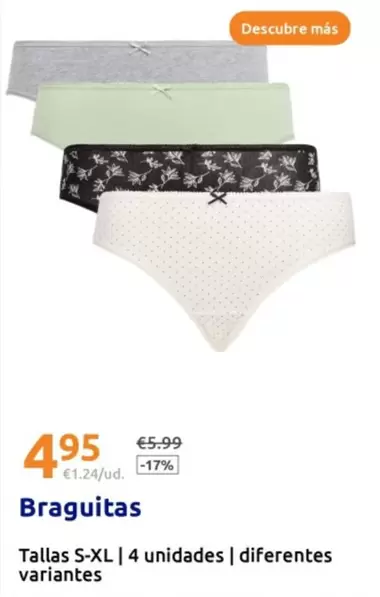 Oferta de Braguitas por 4,95€ en Action