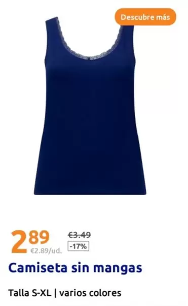 Oferta de Camiseta Sin Mangas por 2,89€ en Action