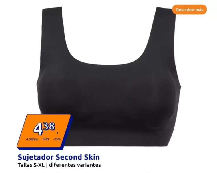 Oferta de Sujetador Second Skin por 4,38€ en Action