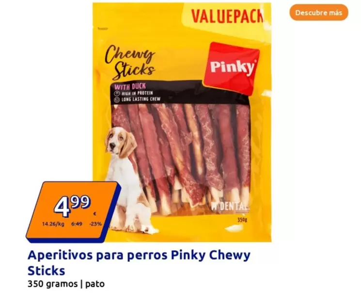 Oferta de Pinky - Aperitivos Para Perros Chewy Sticks por 4,99€ en Action