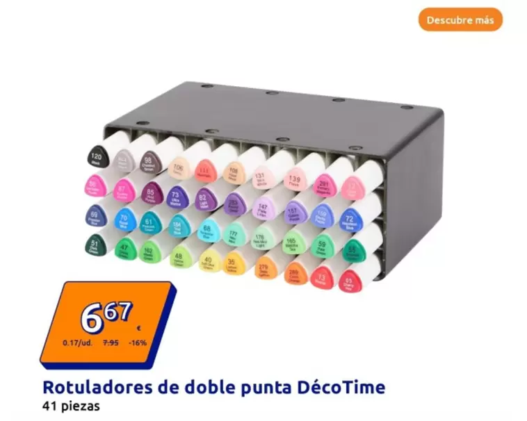 Oferta de Decotime - Rotuladores De Doble Punta  por 6,67€ en Action