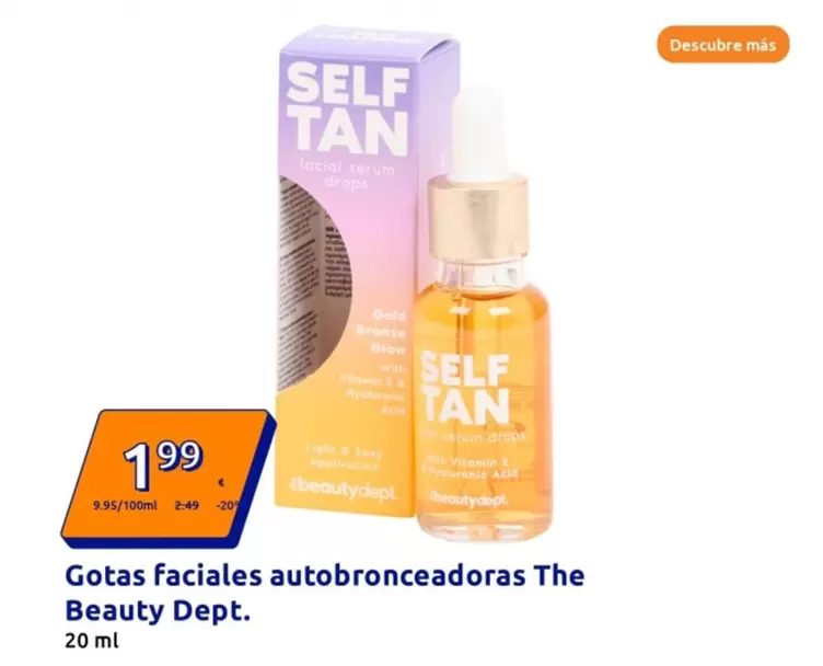 Oferta de The Beauty Dept - Gotas Faciales Autobronceadoras  por 1,99€ en Action