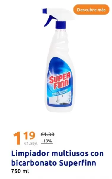 Oferta de Superfinn - Limpiador Multiusos Con Bicarbonato por 1,19€ en Action