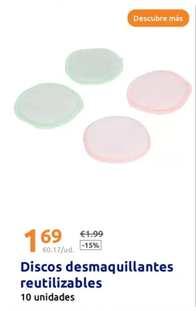 Oferta de Discos Desmaquillantes Reutilizables por 1,69€ en Action