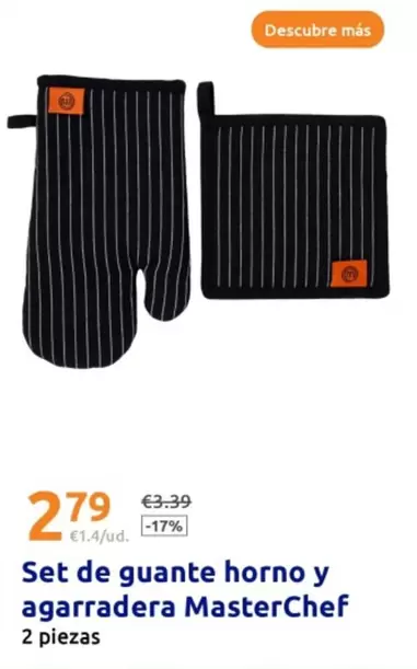 Oferta de MasterChef - Set De Guante Horno Y Agarradera por 2,79€ en Action