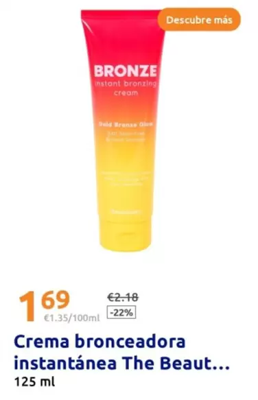 Oferta de Crema Bronceadora Instantanea The Beaut... por 1,69€ en Action