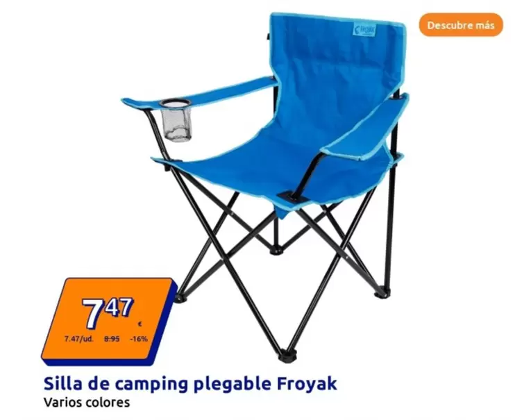 Oferta de Froyak - Silla De Camping Plegable por 7,47€ en Action