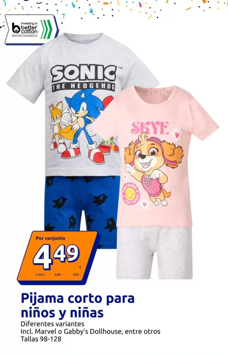 Oferta de Pijama Corto Para Ninos Y Niñas por 4,49€ en Action