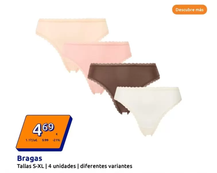 Oferta de Bragas por 4,69€ en Action