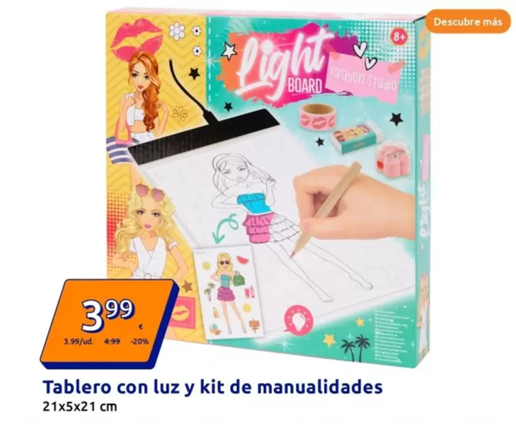 Oferta de Tablero Con Luz Y Kit De Manualidades por 3,99€ en Action