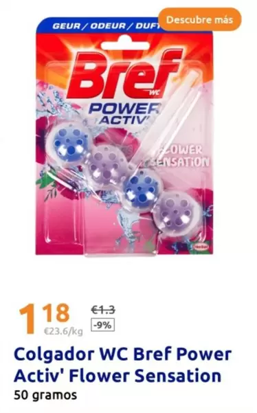 Oferta de Bref - Colgador Wc Power Activ' Flower Sensation por 1,18€ en Action