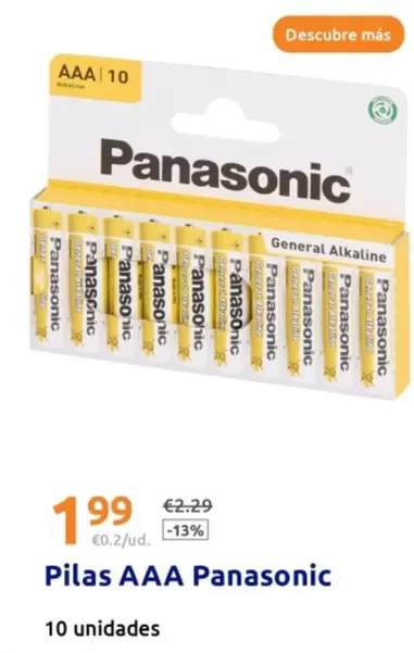 Oferta de Panasonic - Pilas AAA por 1,99€ en Action