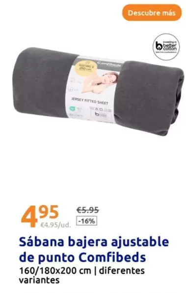Oferta de Comfibeds - Sábana Bajera Ajustable De Punto  por 4,95€ en Action