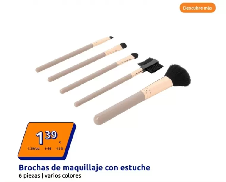 Oferta de Brochas De Maquillaje Con Estuche por 1,39€ en Action