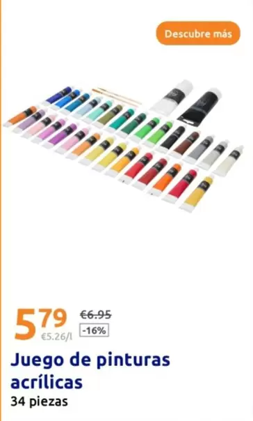 Oferta de Juego De Pinturas Acrílicas por 5,79€ en Action