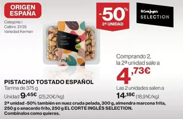 Oferta de Pistacho Tostado por 9,45€ en Hipercor