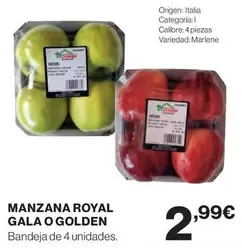 Oferta de Origen - Manzana Gala O Golden por 2,99€ en Hipercor