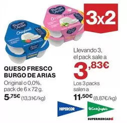 Oferta de Burgo de Arias - Queso Fresco por 5,75€ en Hipercor
