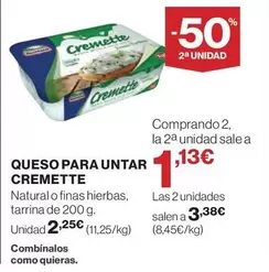 Oferta de Cremette - Queso Para Untar por 2,25€ en Hipercor