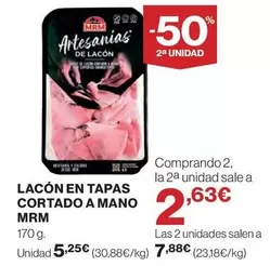 Oferta de Mrm - Lacon En Tapas Cortado A Mano por 5,25€ en Hipercor