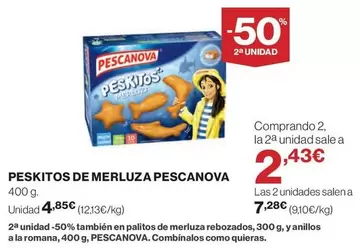 Oferta de Pescanova - Peskitos De Merluza por 4,85€ en Hipercor