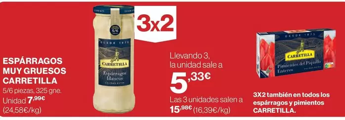 Oferta de Carretilla - Esparragos Muy Gruesos por 7,99€ en Hipercor