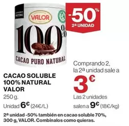 Oferta de Valor - Cacao Soluble 100% Natural por 6€ en Hipercor