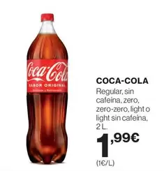 Oferta de Coca-Cola - Regular, Sin Cafeina, Zero, Zero-zero, Light O Light Sin Cafeina por 1,99€ en Hipercor