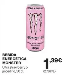 Oferta de Monster - Bebida Energetica por 1,39€ en Hipercor