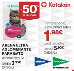 Oferta de Katakán - Arena Ultra Aglomerante Para Gato por 3,95€ en Hipercor