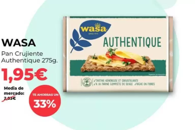 Oferta de Wasa - Pan Crujiente Authentique por 1,95€ en PrimaPrix
