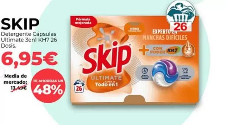 Oferta de Skip - Detergente Capsulas Ultimate 3 En 1 por 6,95€ en PrimaPrix