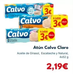 Oferta de Calvo - Atun Claro por 2,19€ en Cash Unide