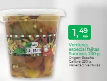 Oferta de Origen - Verduras Especial Fajitas Sunriver por 1,49€ en Tu Super