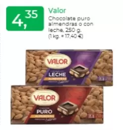 Oferta de Valor - Chocolate Puro Almendras O Con Leche por 4,35€ en Tu Super