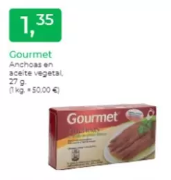 Oferta de Gourmet - Anchoas En Aceite Vegetal por 1,35€ en Tu Super