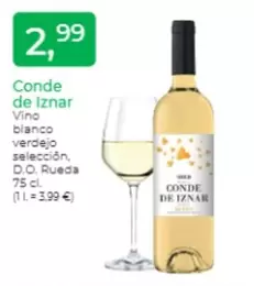 Oferta de Conde De Iznar - Vino Blanco Verdejo Seleccion, D.o. Rueda por 2,99€ en Tu Super