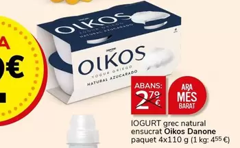 Oferta de OIKOS - Iogurt Grec Natural Ensucrat por 2€ en Supermercados Charter