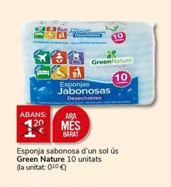Oferta de Green Nature - Esponja Sabonosa D'Un Sol Us  por 1€ en Supermercados Charter