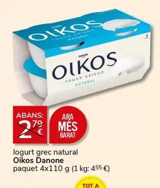 Oferta de Danone - Iogurt Grec Natural Oikos por 2€ en Supermercados Charter