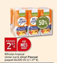 Oferta de Pascual - Bifrutas Tropical Sense Sucre Afegit por 2€ en Supermercados Charter
