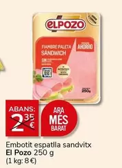 Oferta de El Pozo - Embotit Espatlla Sandvitx por 2€ en Supermercados Charter