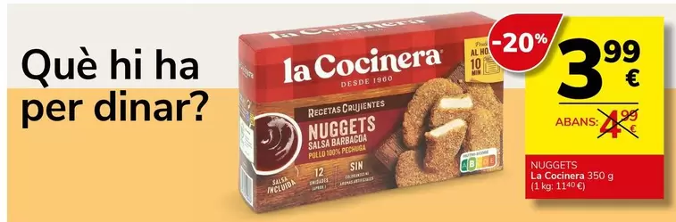 Oferta de La Cocinera - Nuggets por 3,99€ en Supermercados Charter
